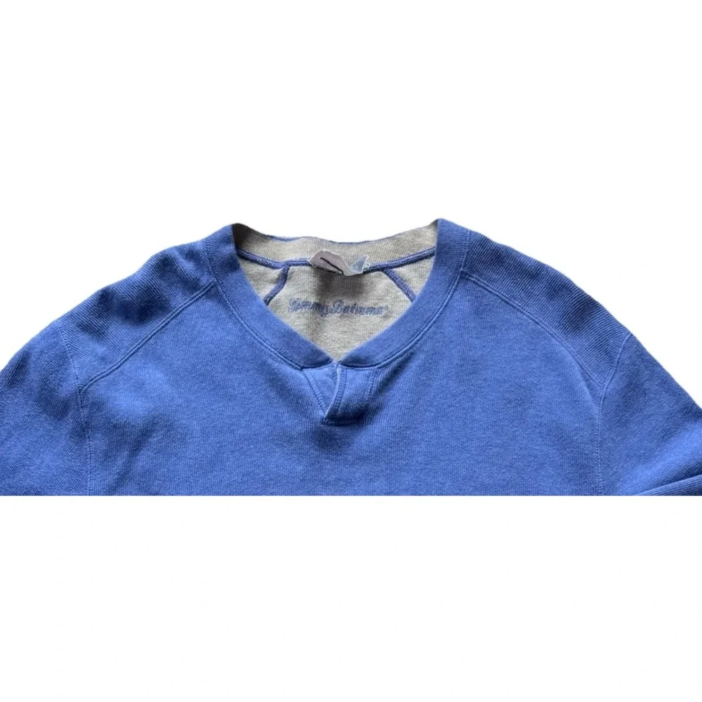 Tommy Bahama‎ Reversible Notch Neck Sweater Blue/Grey Flipside Adult XL